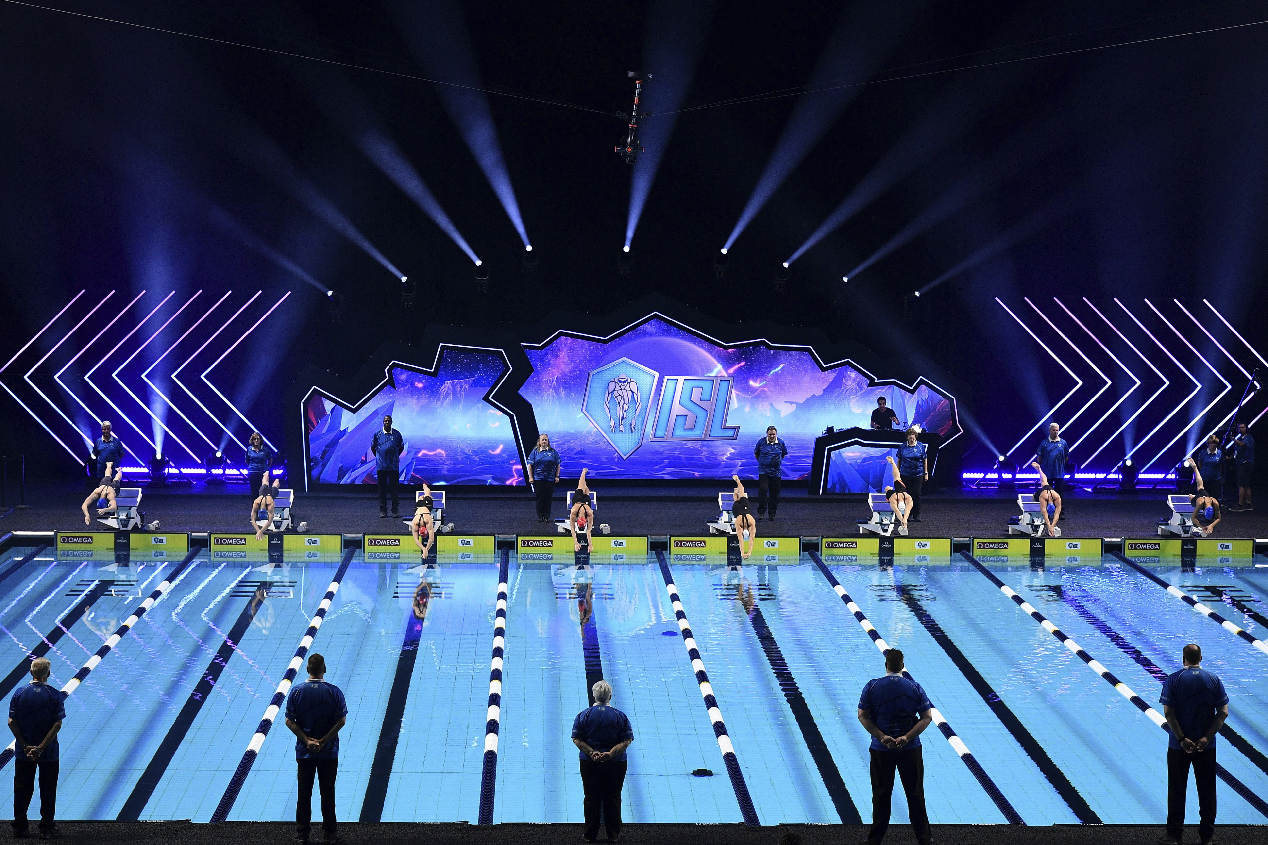 International Swimming League competition at Indiana University International Swimming League competition at Indiana University